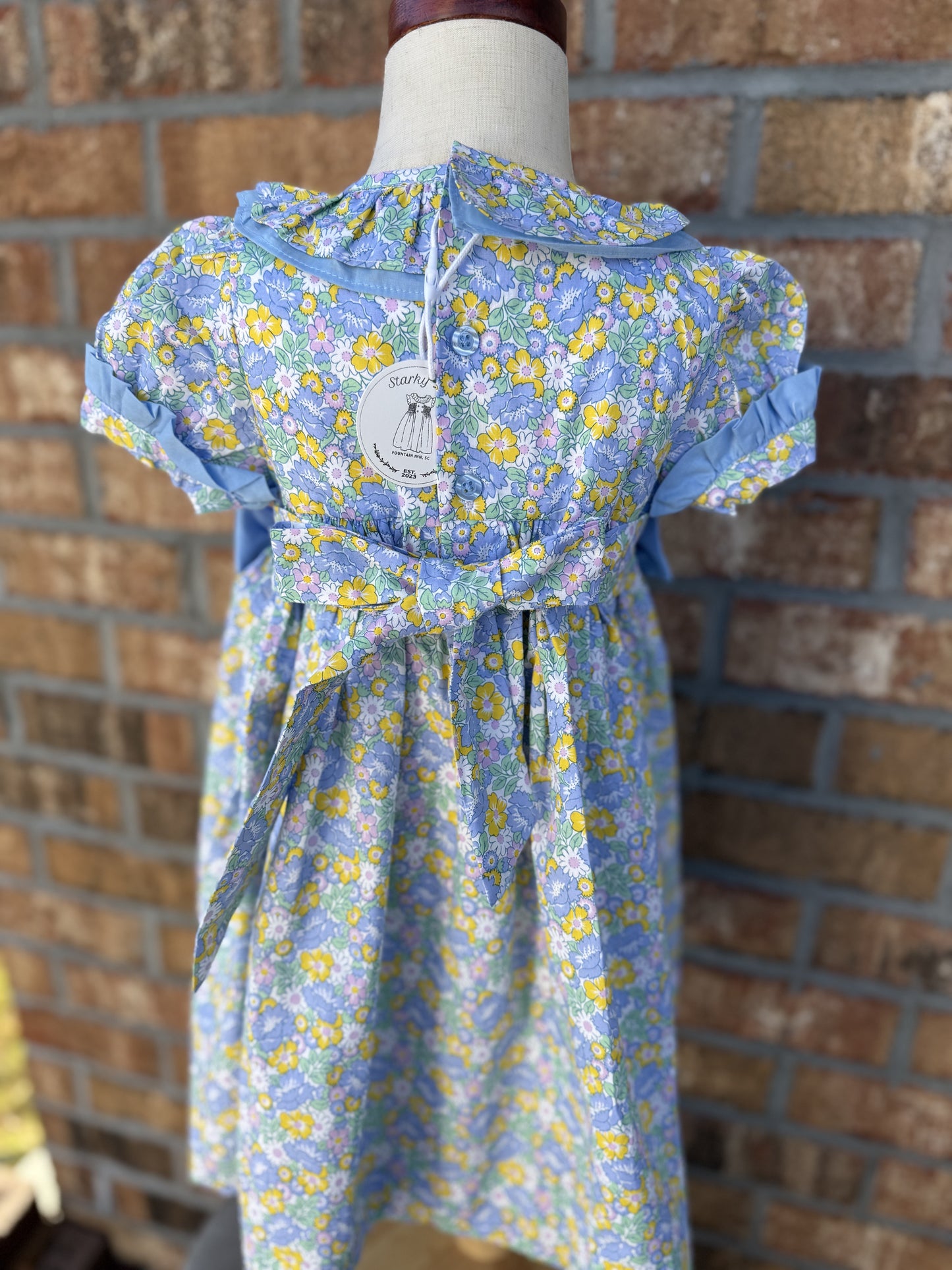 Floral Bows Smocked Dress