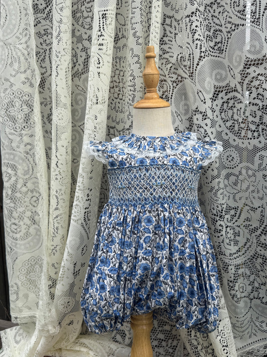 Royal Blue Smocked Bubble