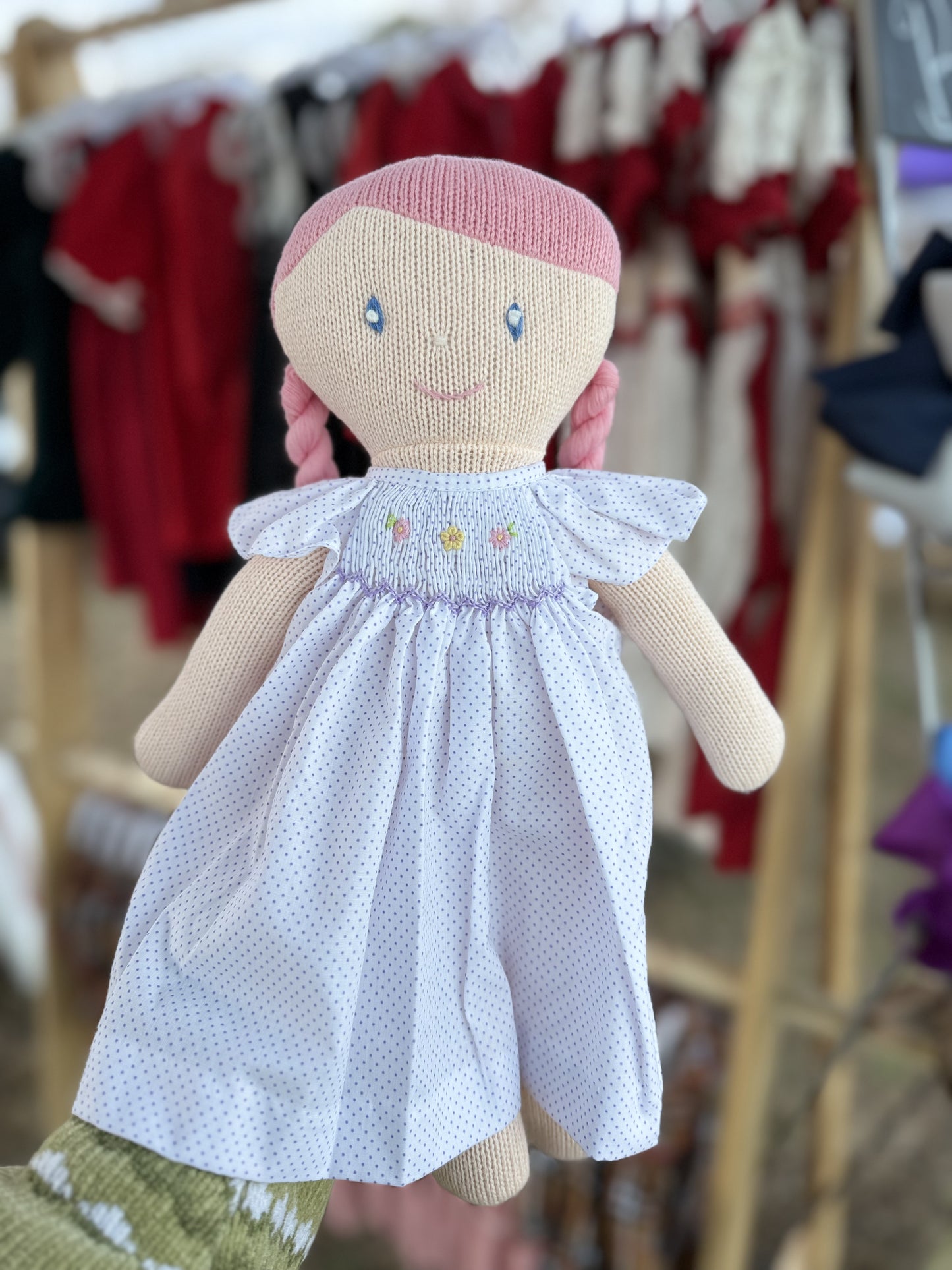 Smocked Doll w/purple Dress