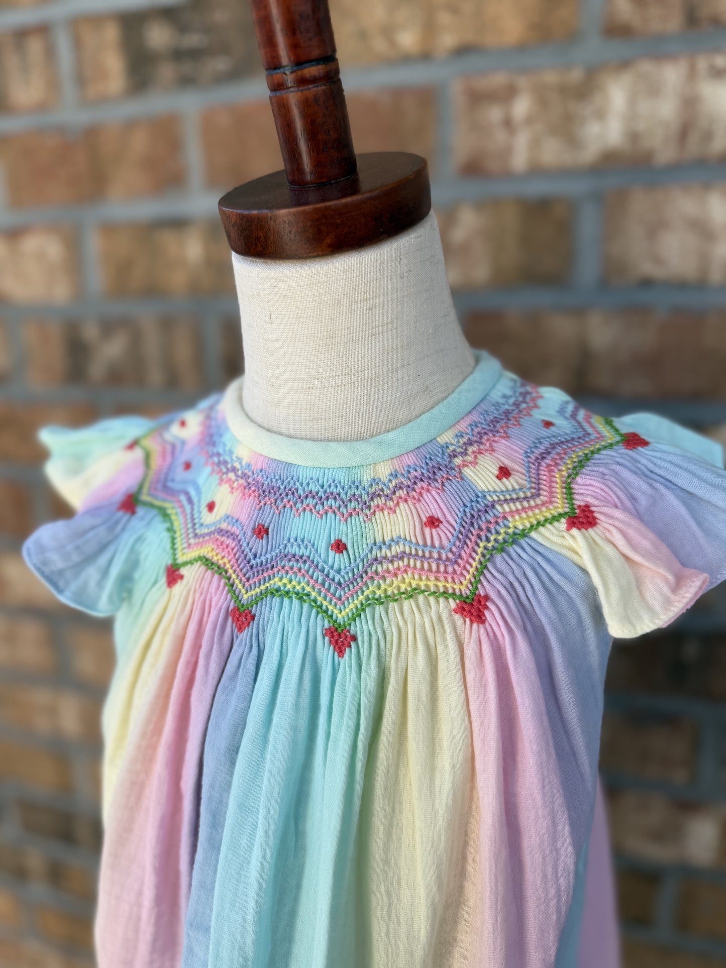 Pastel Heart Smocked Dress