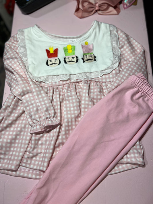 Nutcracker pink gingham set