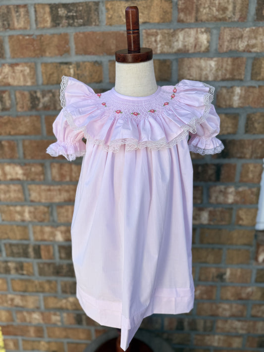 Pink ruffle Smocked Dress