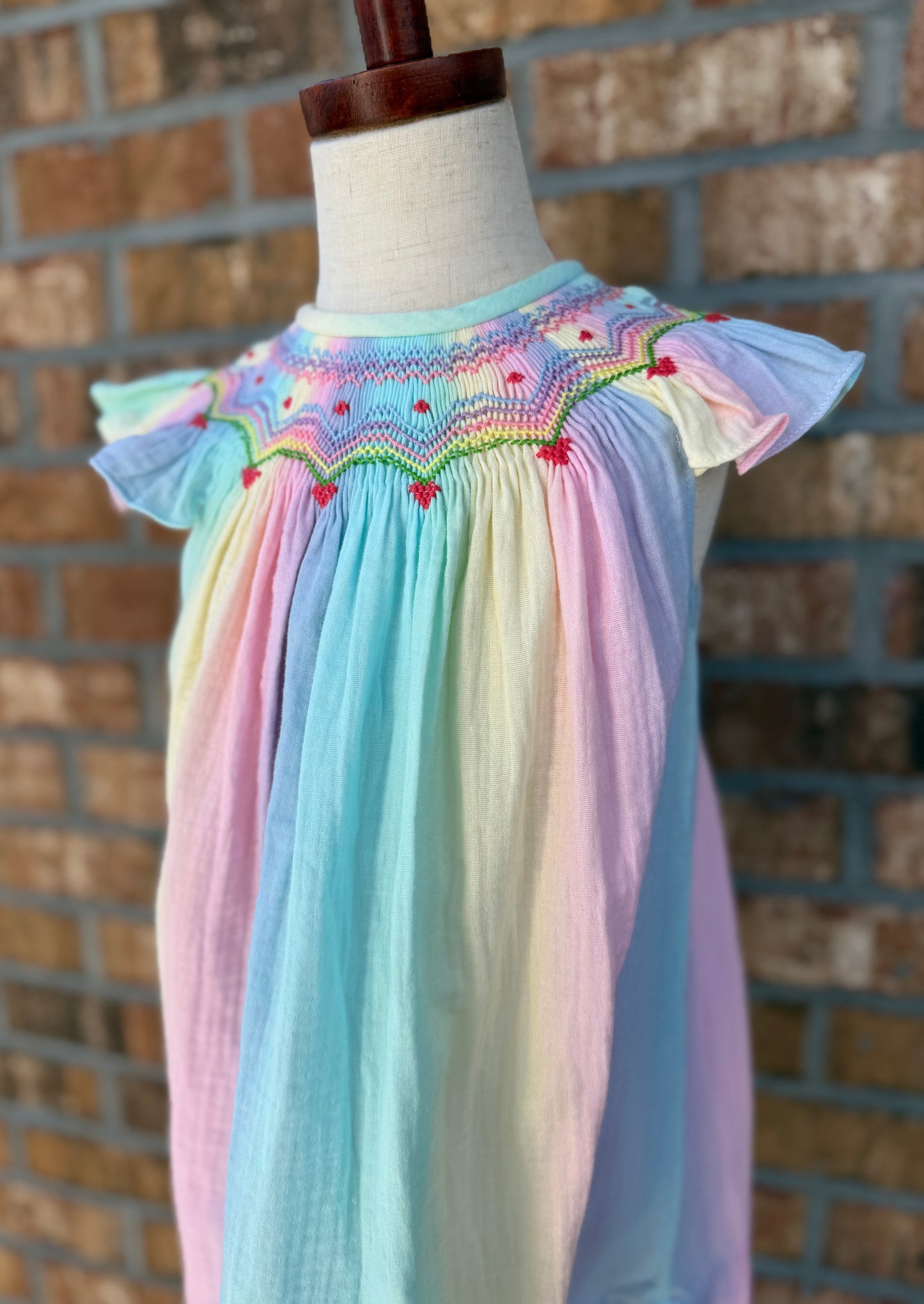 Pastel Heart Smocked Dress