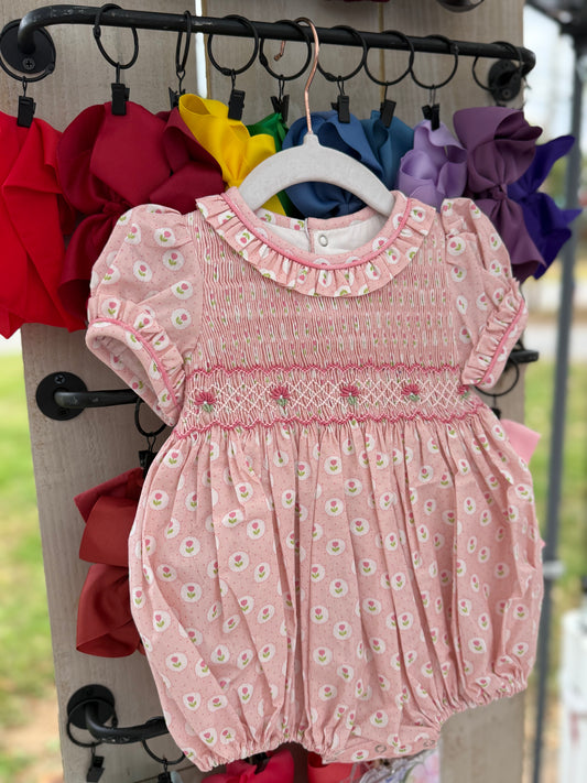 Ruffle tulip Smocked Bubble