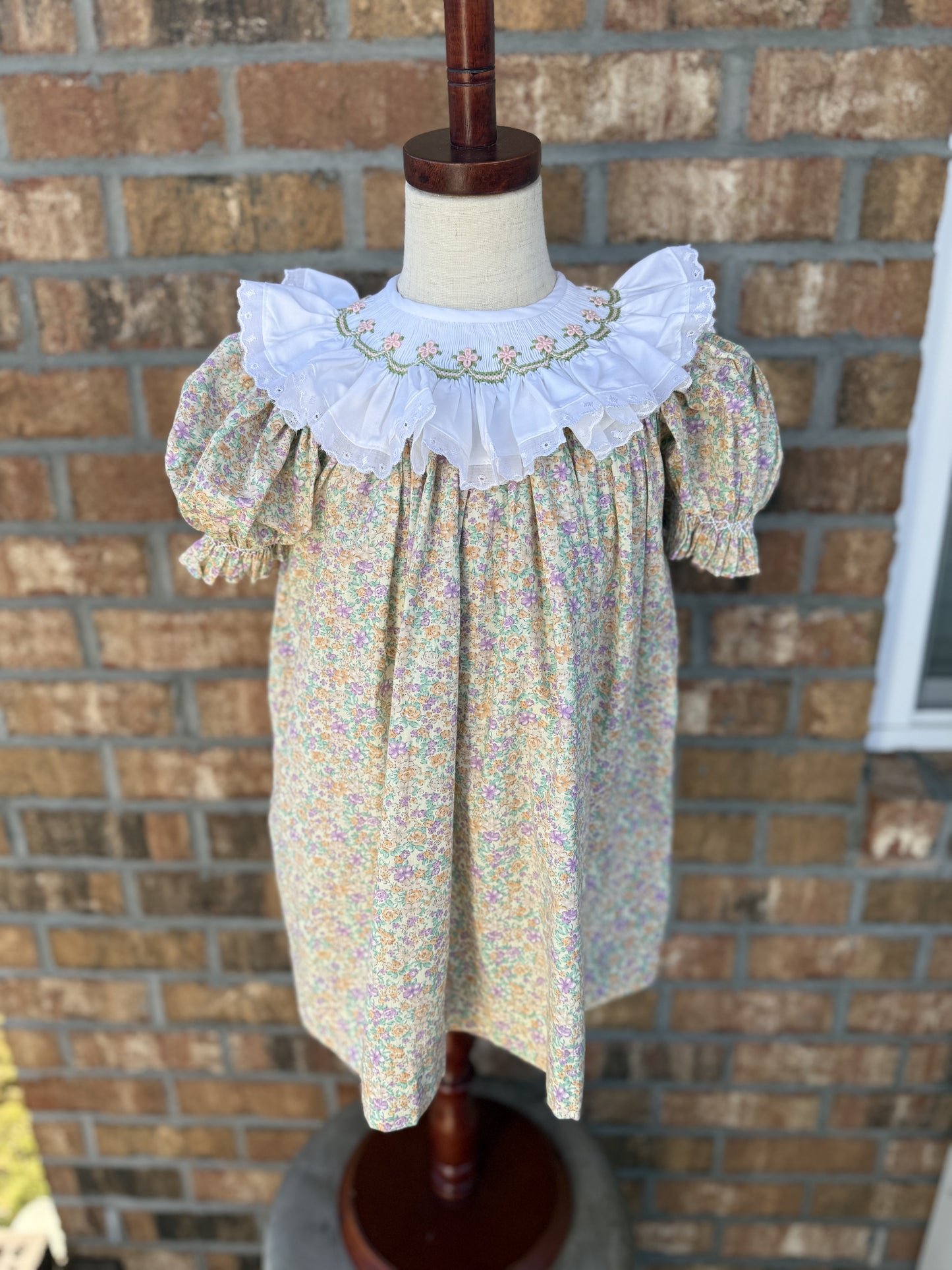 Ruffles & Floral Smocked Dress