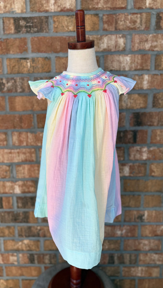 Pastel Heart Smocked Dress