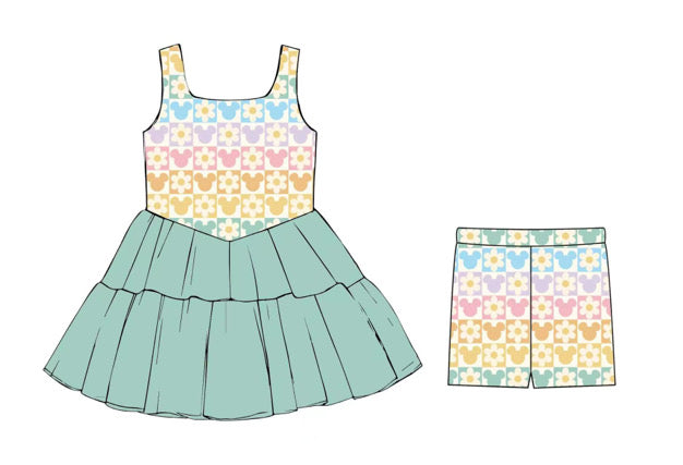 Presale Mid Oct. — Pastel Mouse&Daisies Athletic Dress