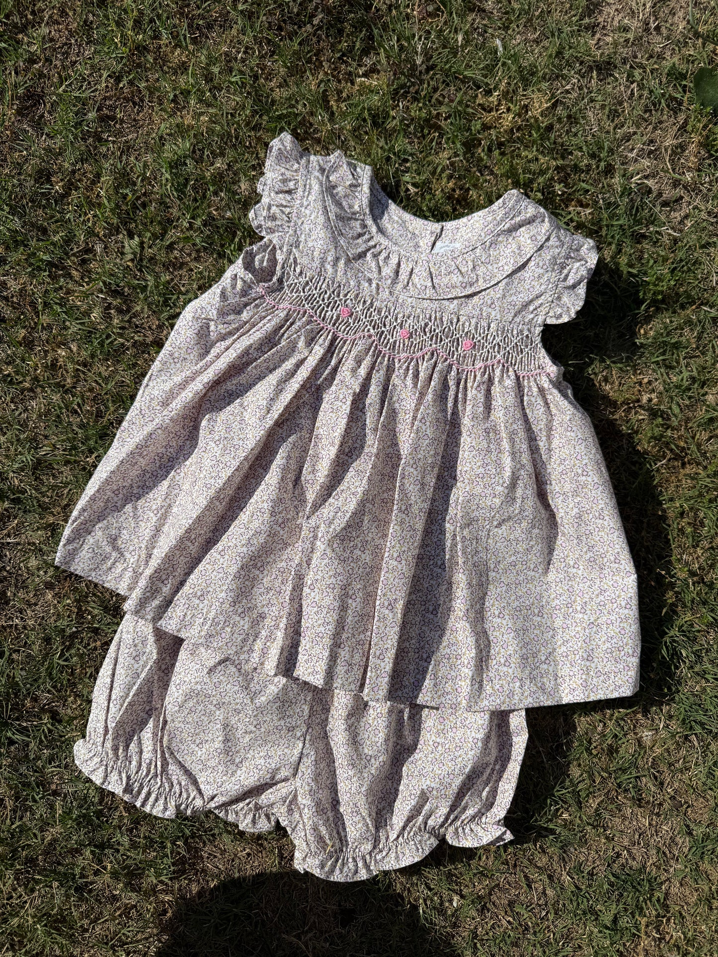 Petit Floral Smocked Bloomer set