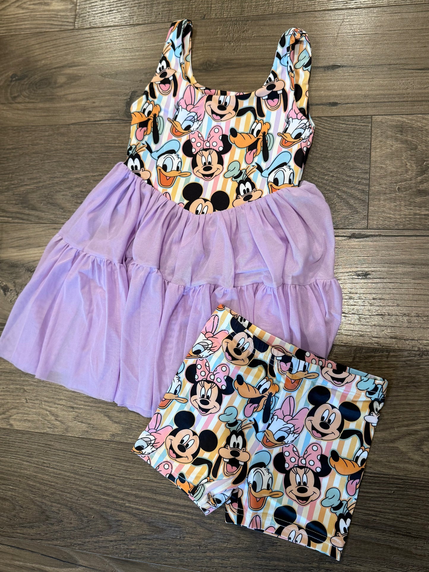 Purple Best Pals Active Dress 💜🦆🐶🐭