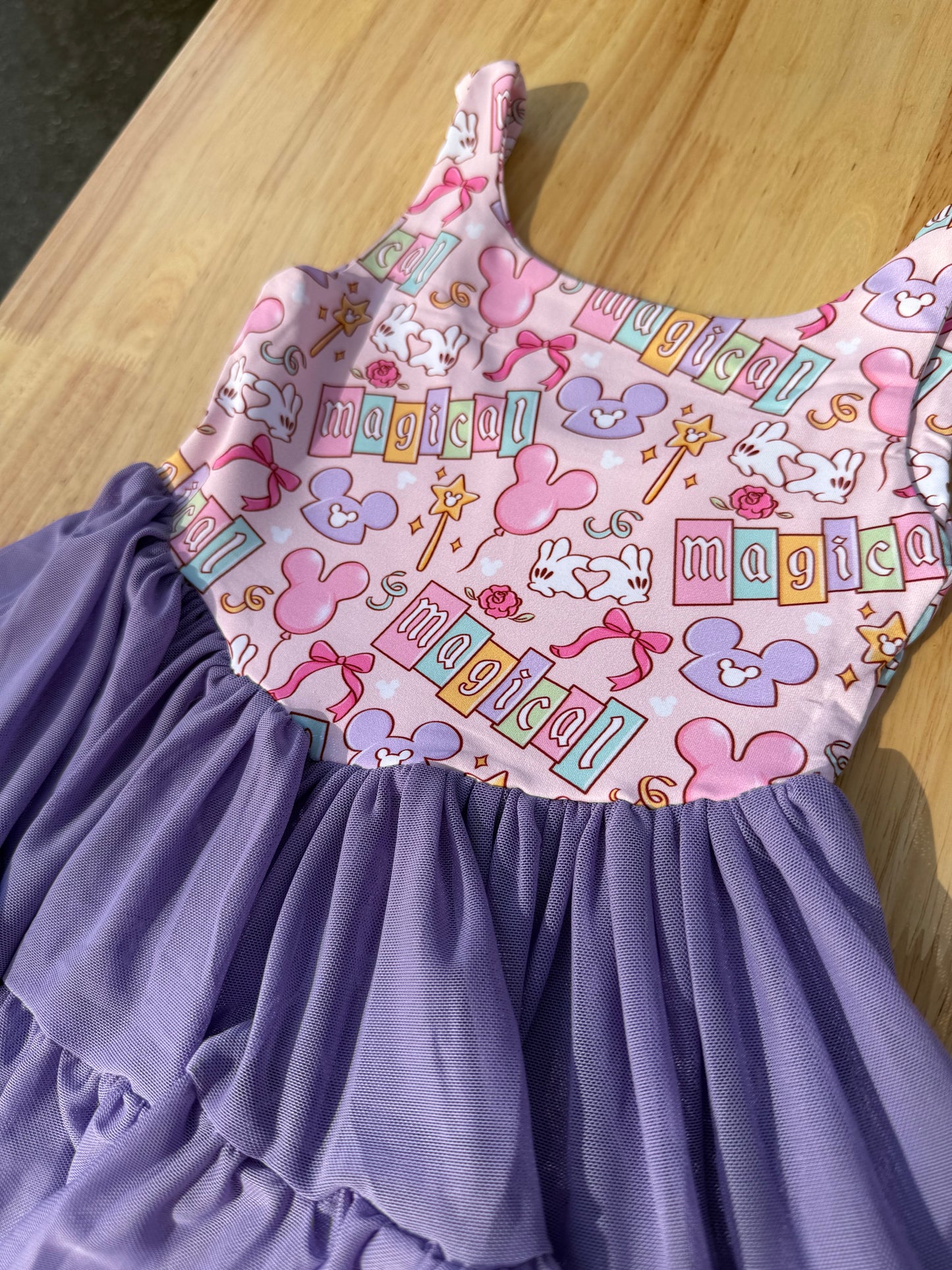 pink/purple Enchanted Park Active Dress