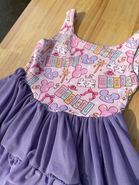 pink/purple Enchanted Park Active Dress