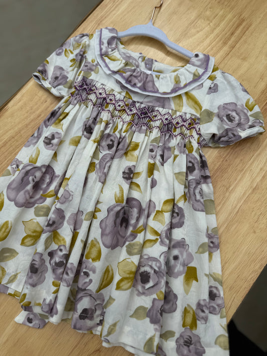 Purple Floral Smocked Dress LAST ONE SALE