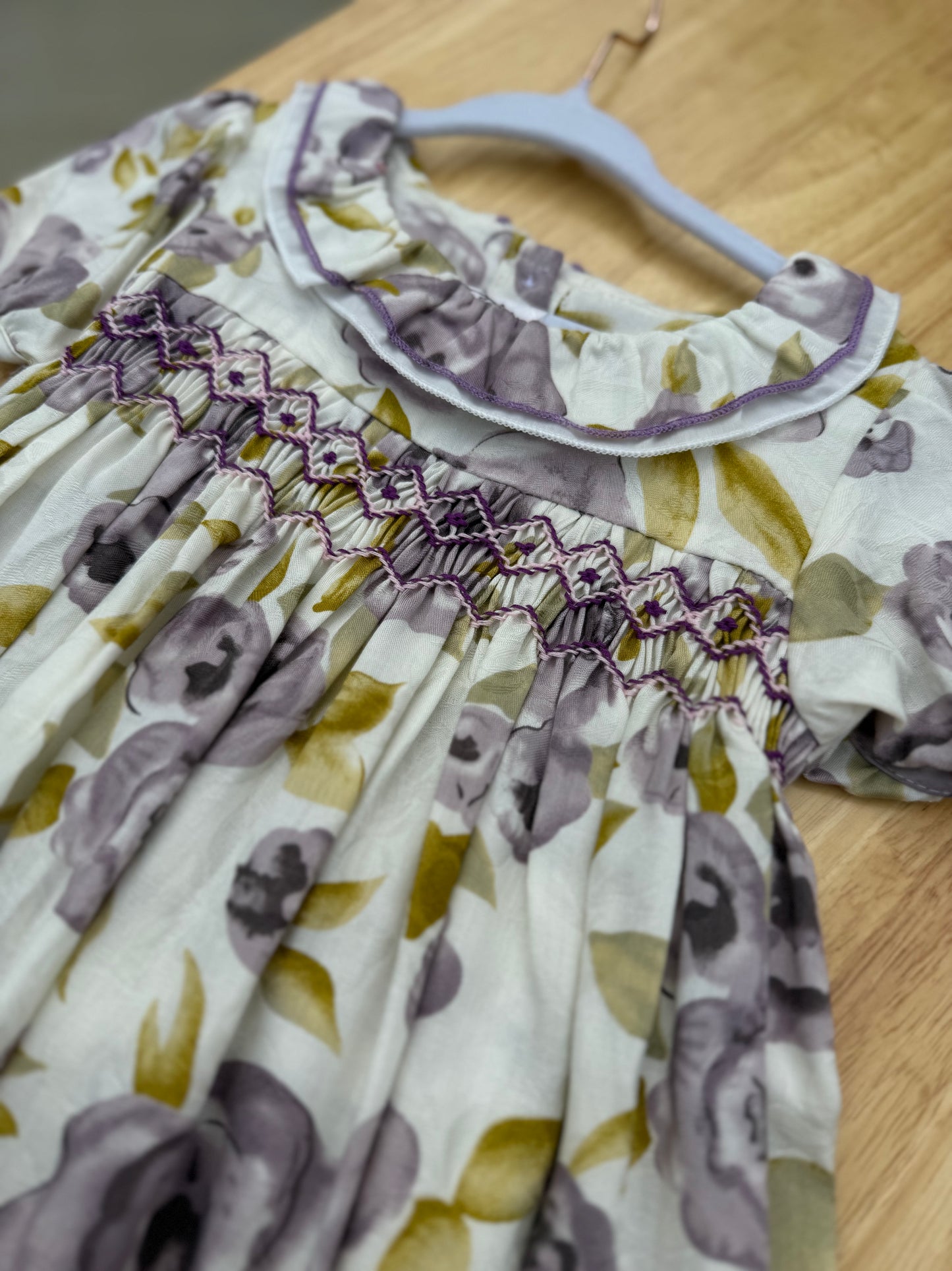 Purple Floral Smocked Dress LAST ONE SALE