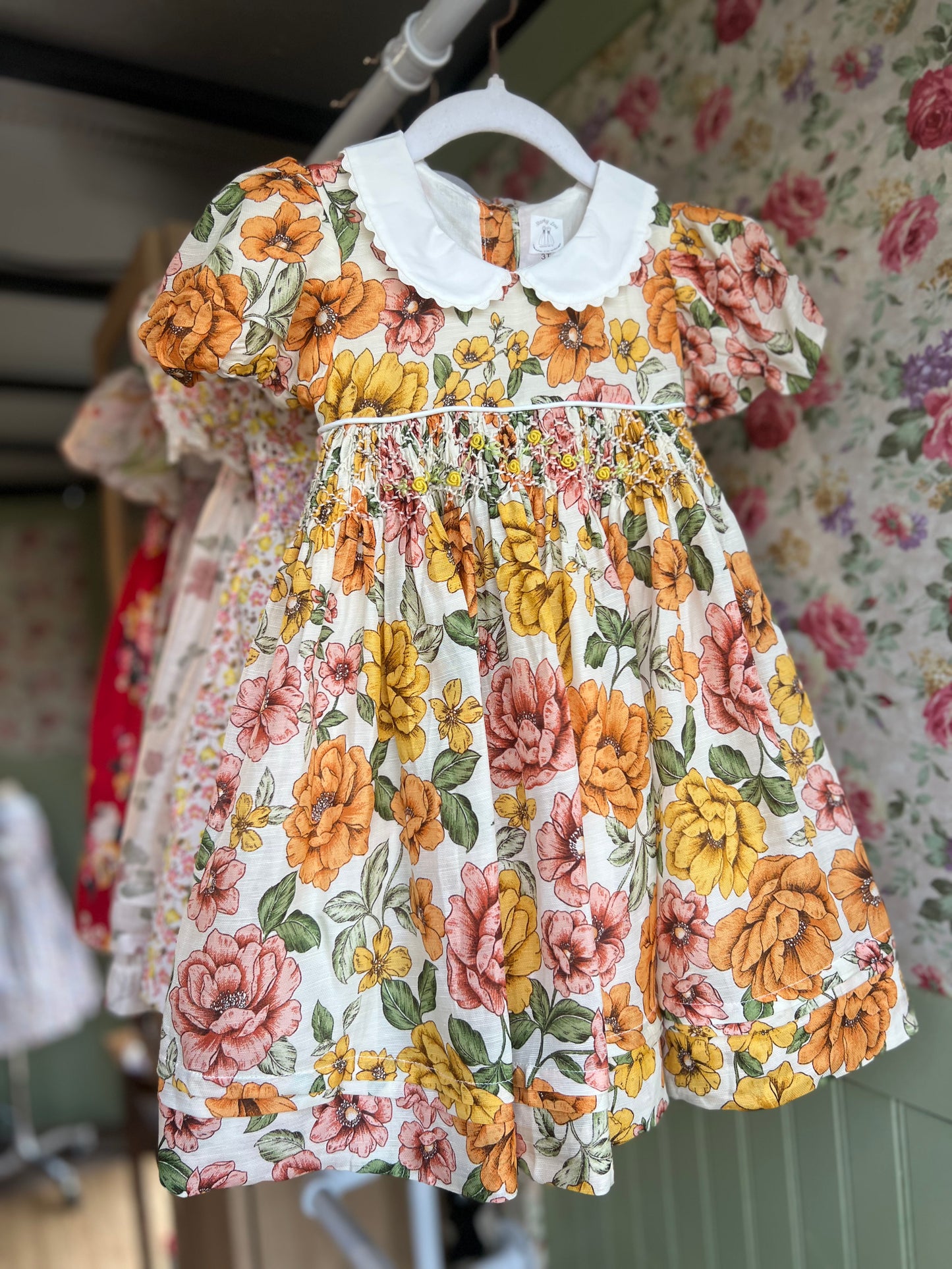 Girly Fall Smocked Dress