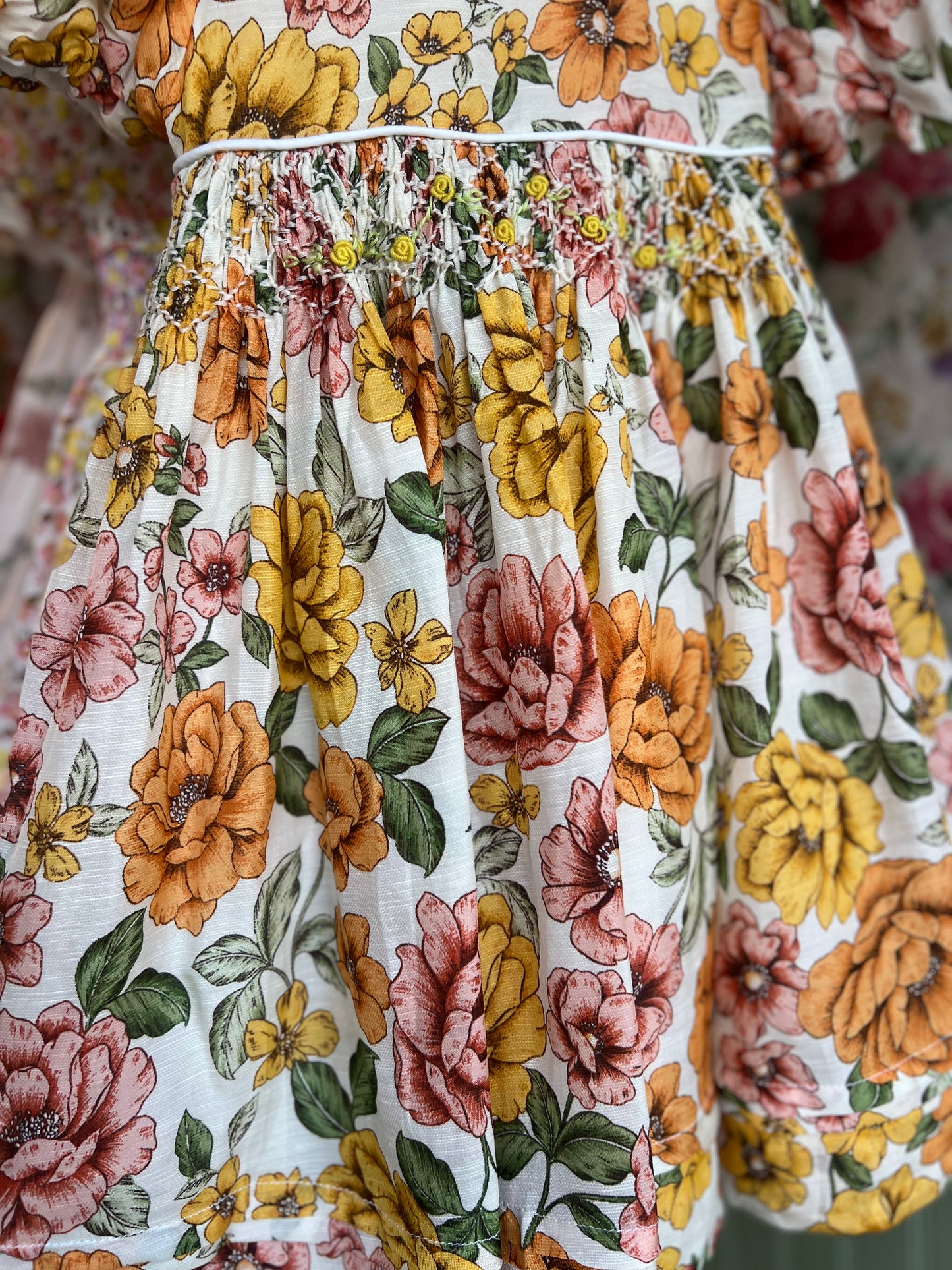 Girly Fall Smocked Dress