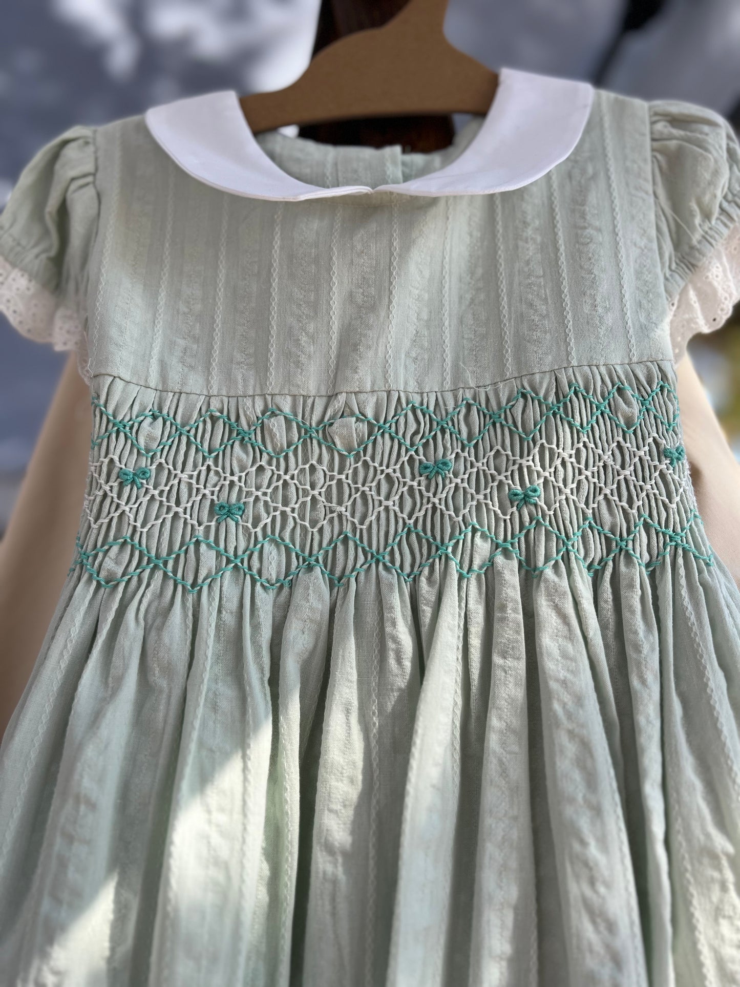 Soft Green Smocked Dress