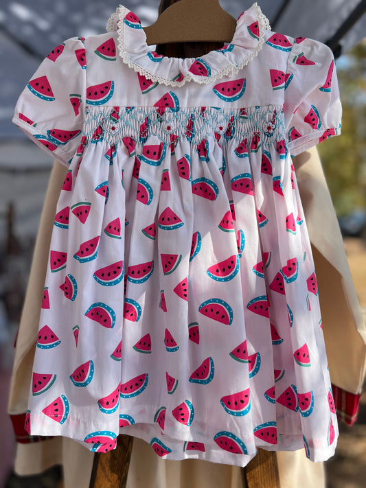 watermelon Smocked Dress