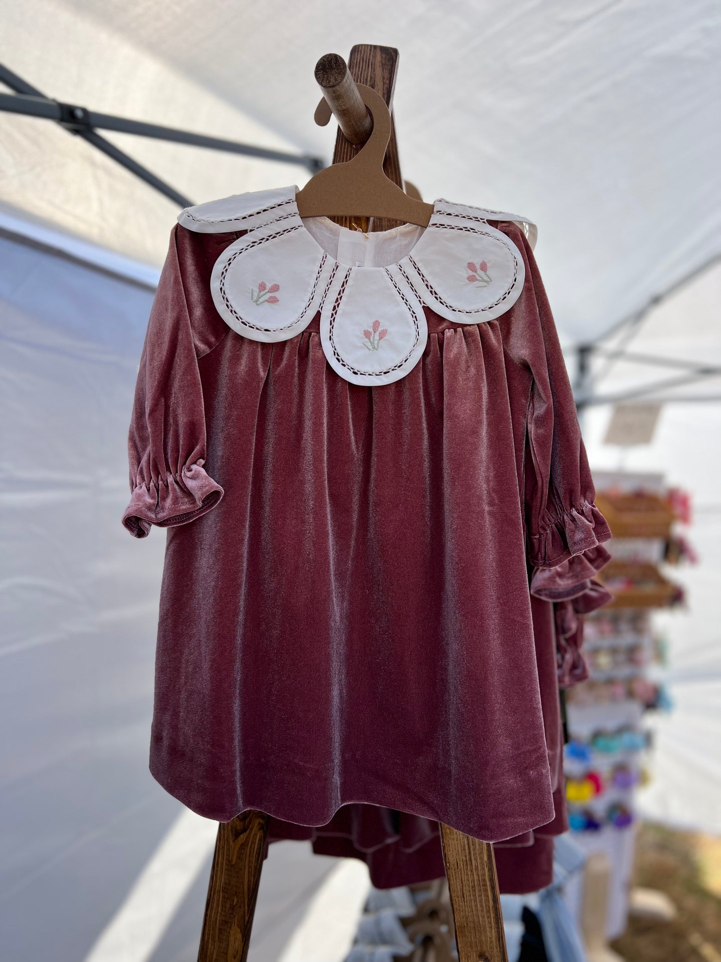 Pink Petal Velvet Dress